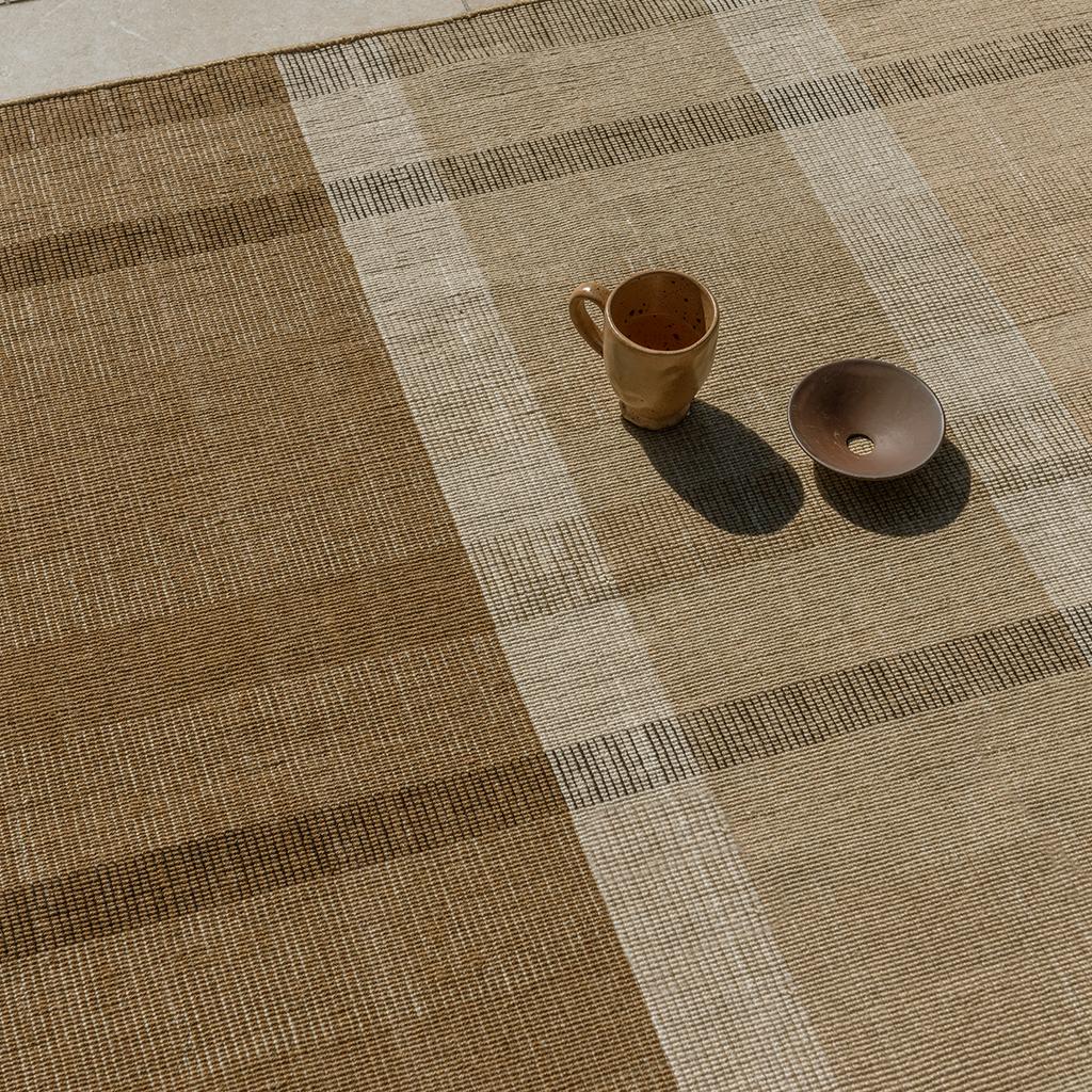 Zona cashew blok streep outdoor tapijt | Maat: 140 × 200 cm