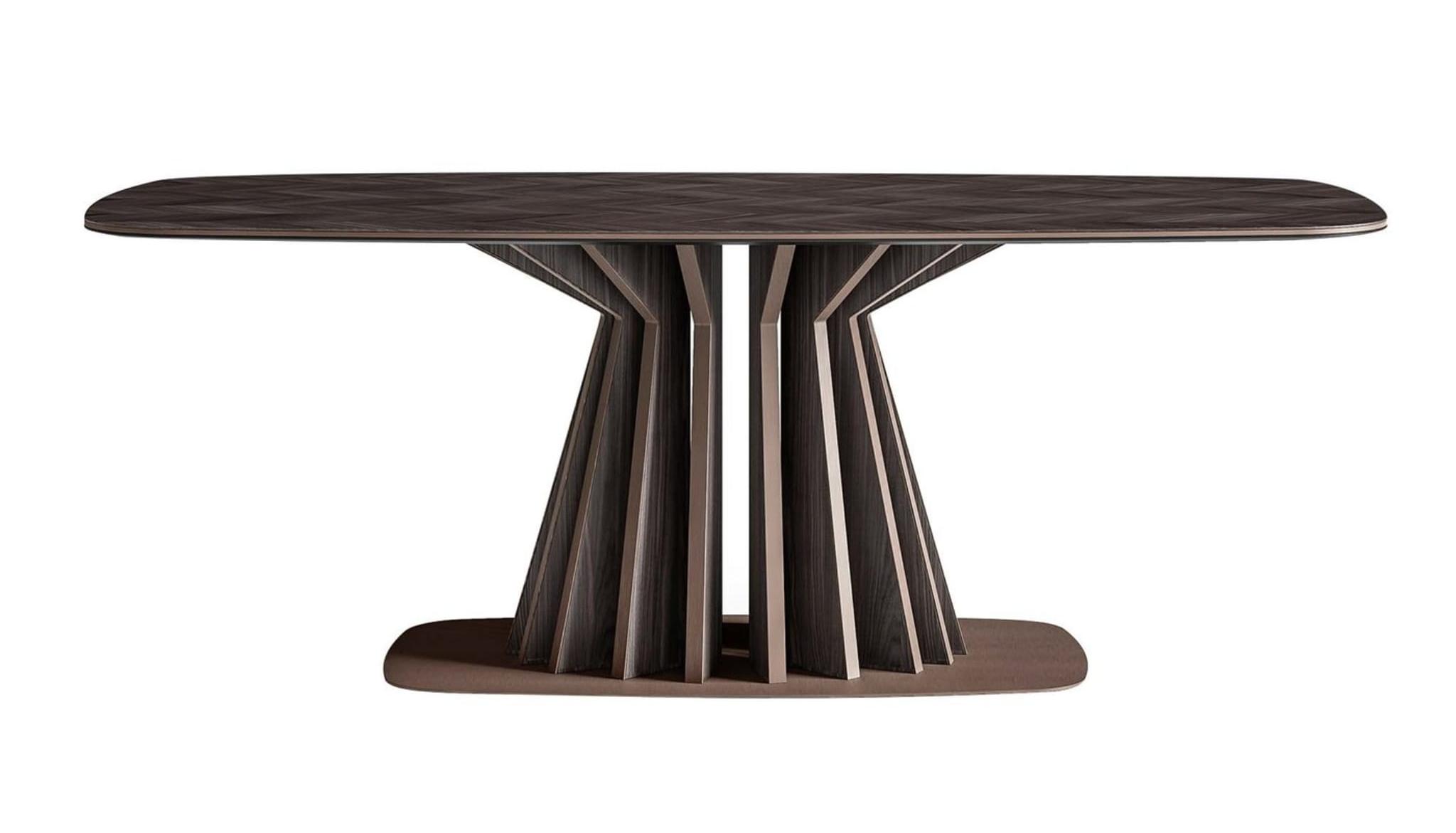 Donkere rechthoekige eettafel | Afmetingen: B 220 cm