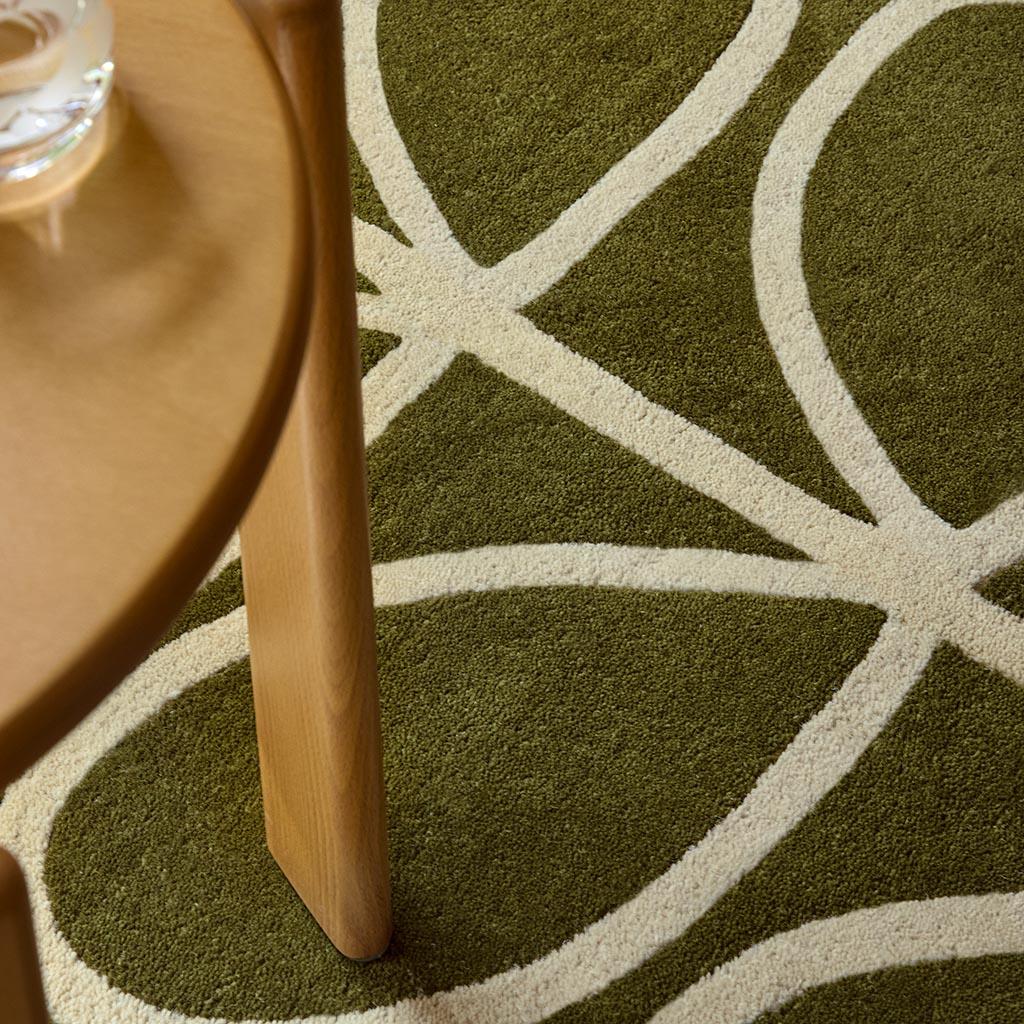 Linear Stem Runner Olive vloerkleed