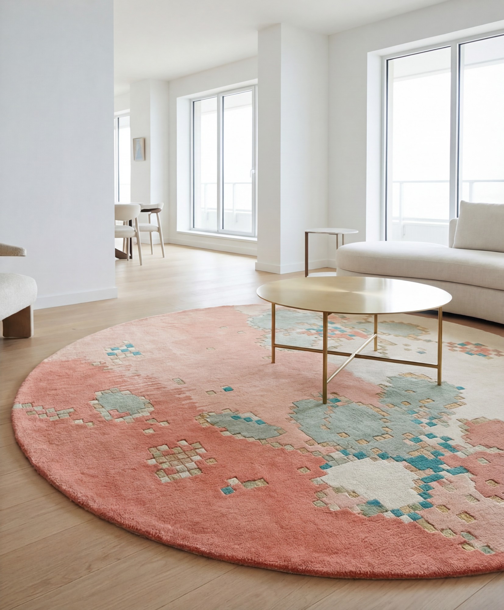 Coral Blossom luxe vloerkleed | Maat: Ø 200 cm