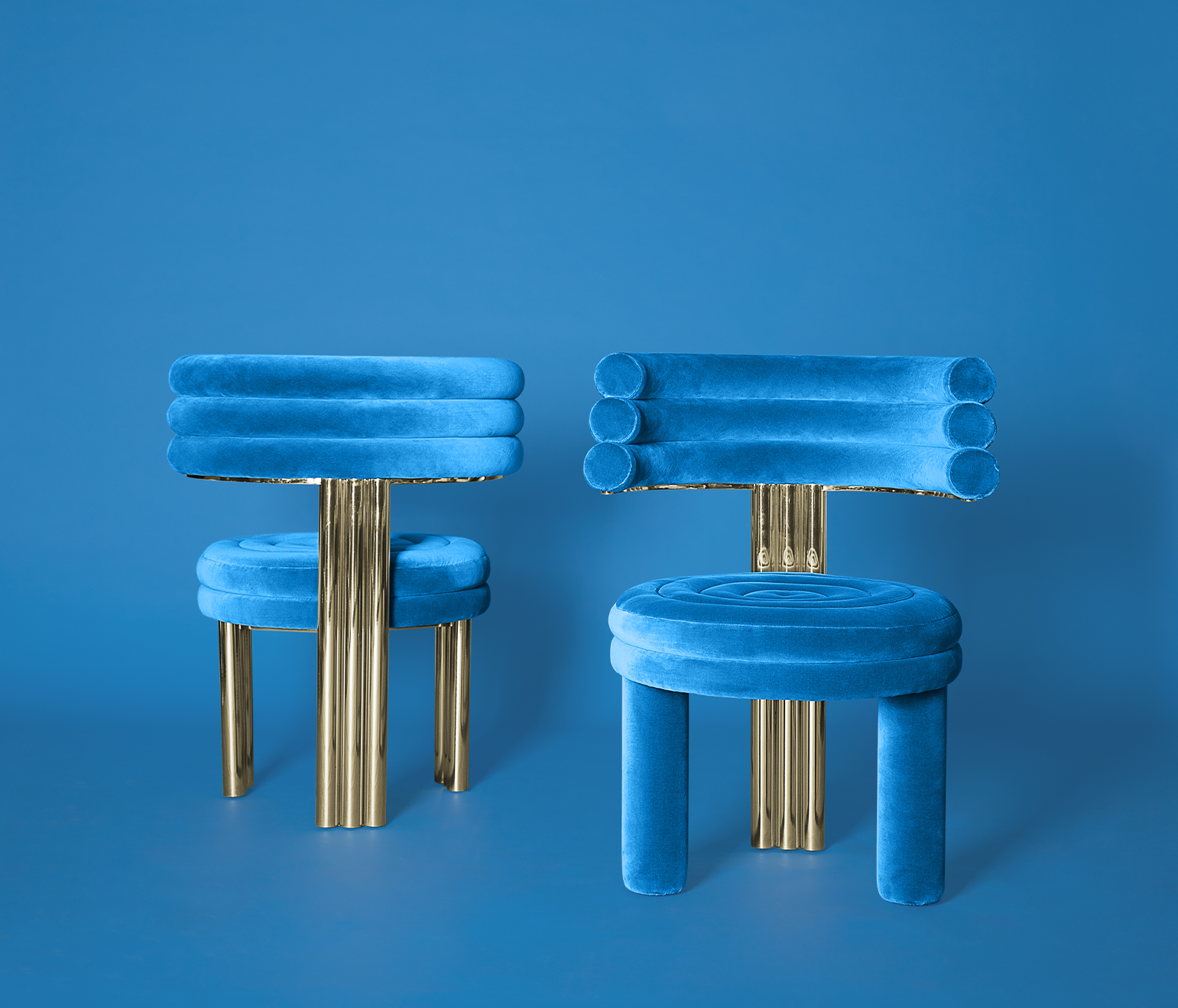 Kerr blauwe eetstoel