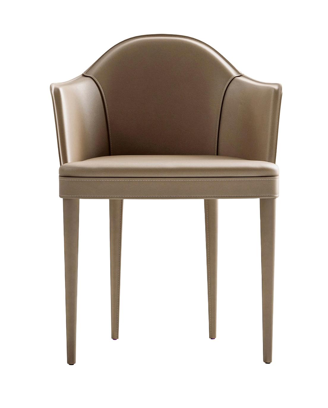 Leren stoel met armleuningen