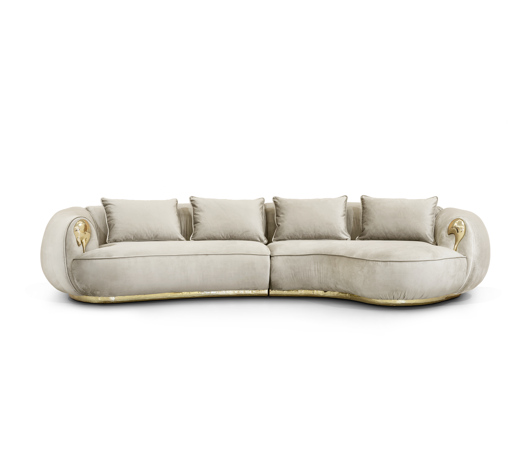 Solara crème gebogen luxe bank