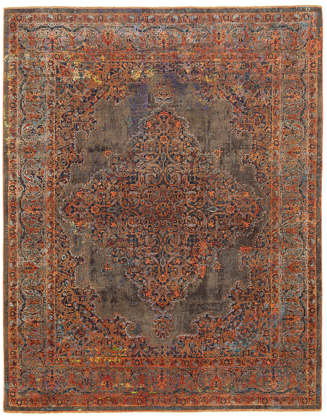 Tabriz fashion artwork 8 bruin oranje zijde tapijt | Maat: 300 × 400 cm
