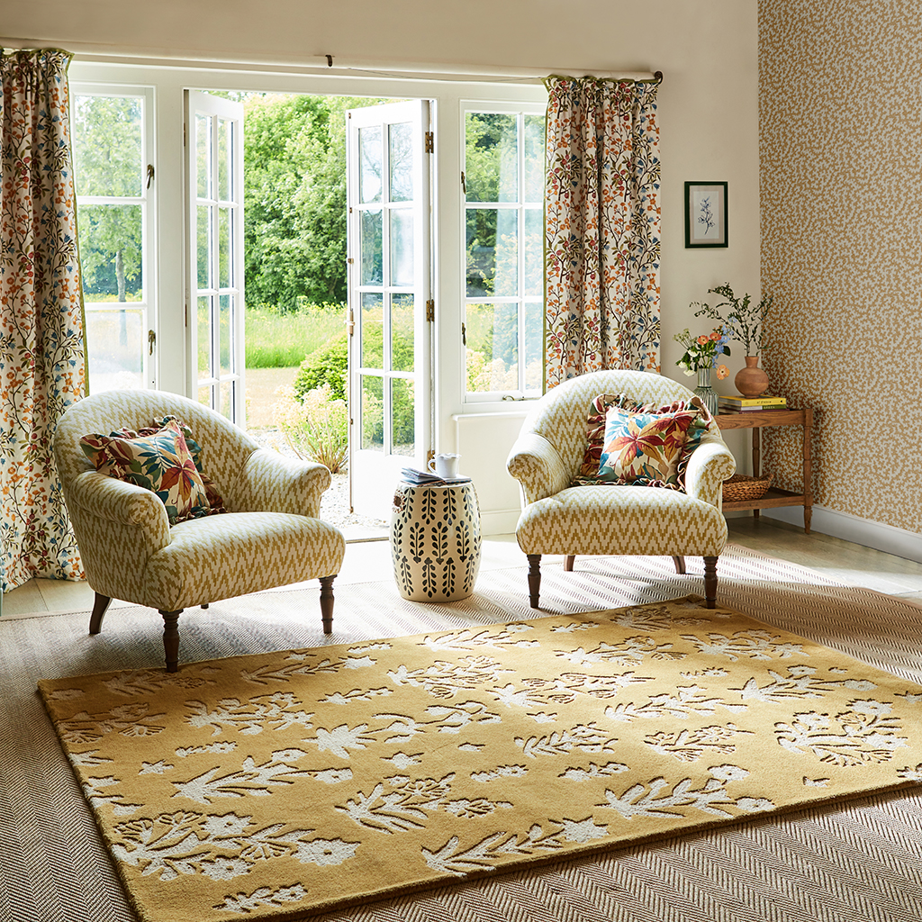 Woodland glade goud tapijt | Maat: 140 × 200 cm