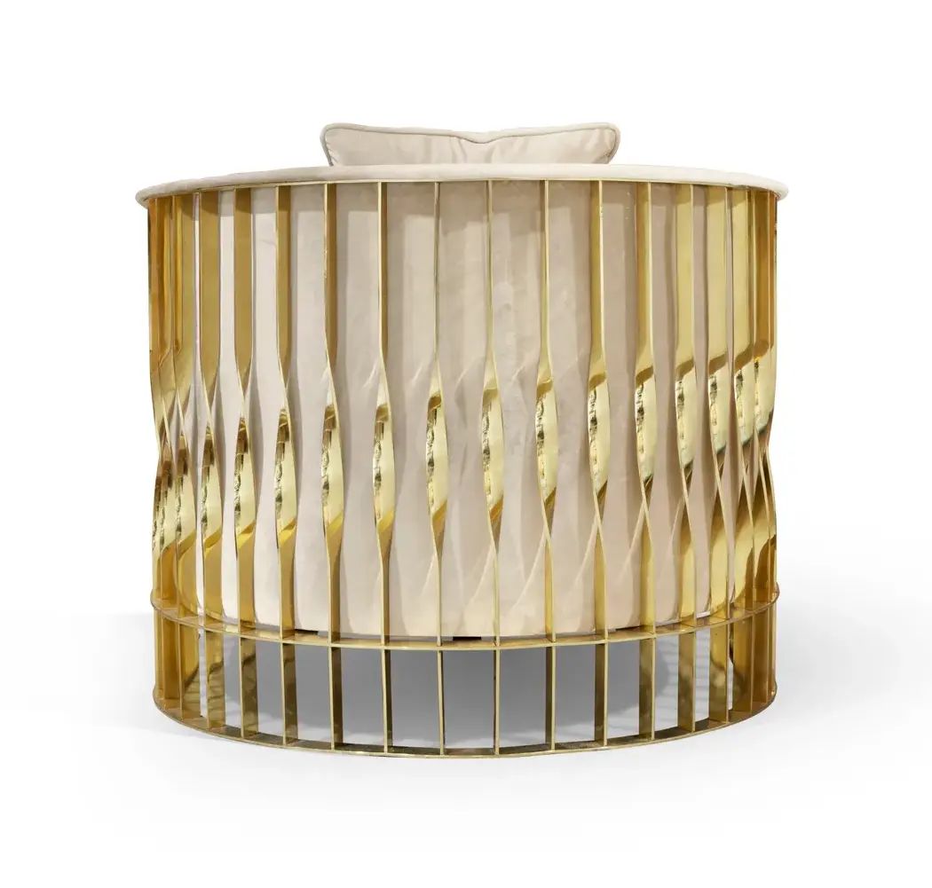 Solene fauteuil gepolijst messing