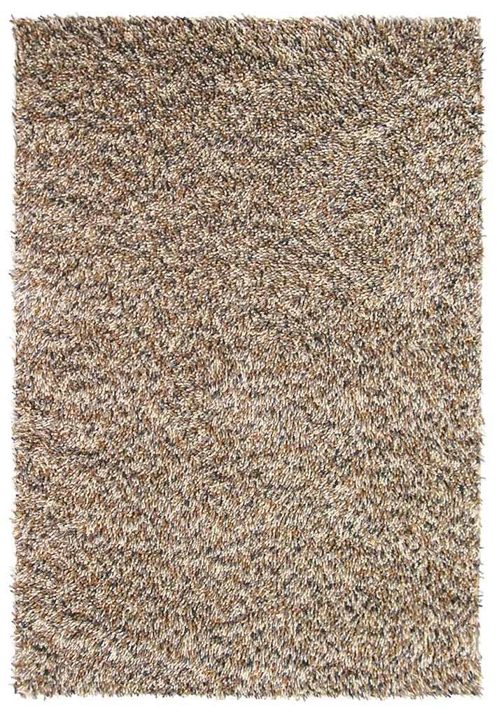 Gevilt wol beige/bruin shag vloerkleed