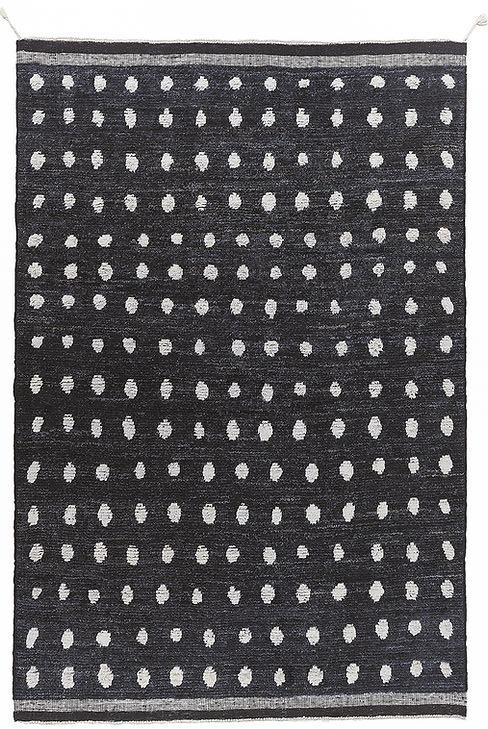 Dots handgeknoopt zwart & wit vloerkleed