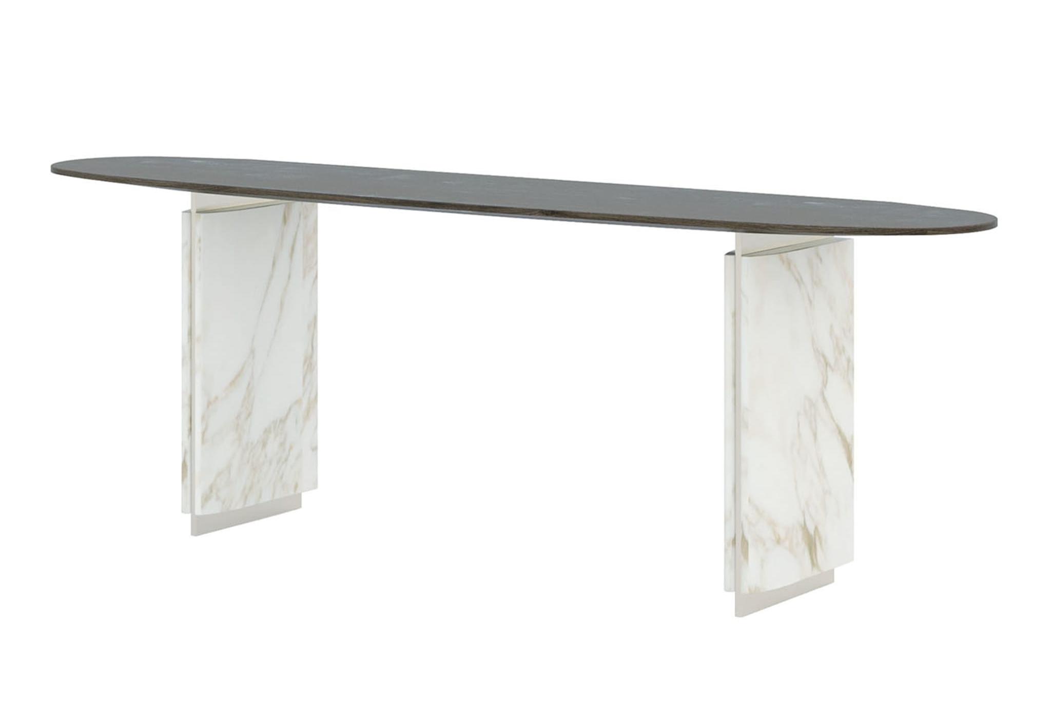 Maxima slanke Italiaanse console | Structuur: Marmer C | Tafelblad: Hoogglans gelakt