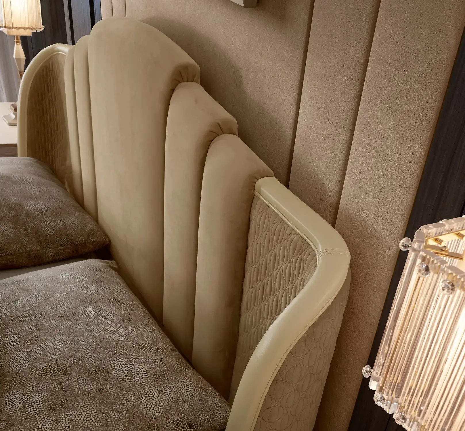 Beige luxe bed
