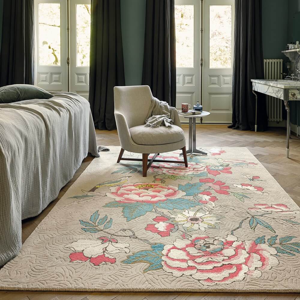 Paeonia koraal tapijt | Maat: 200 × 280 cm