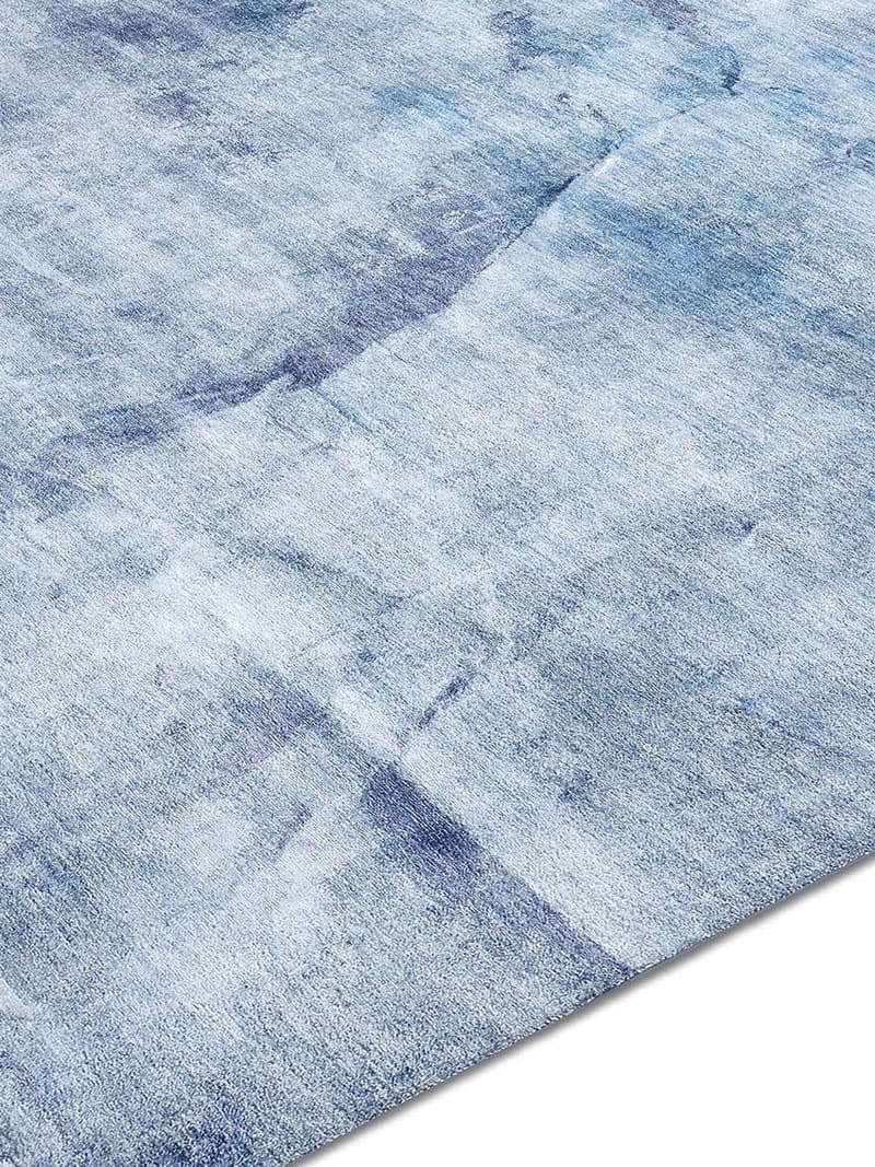 Twisted Blue luxe handgeknoopt vloerkleed