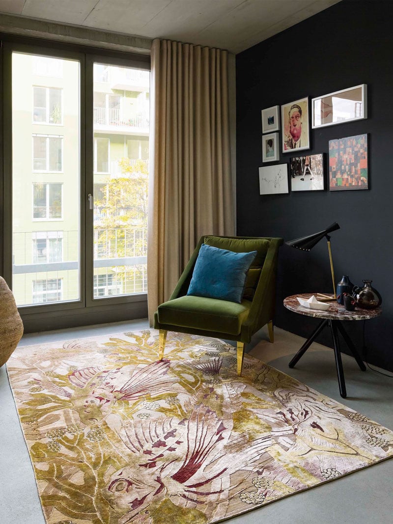 Fishes handgemaakte luxe vloerkleed