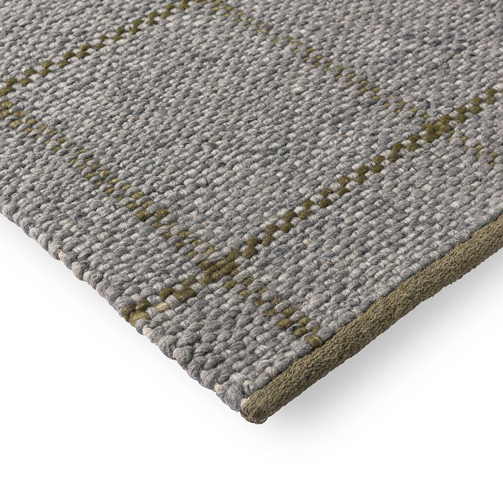 Craft matter check leisteen/oli tapijt | Maat: 160 × 230 cm