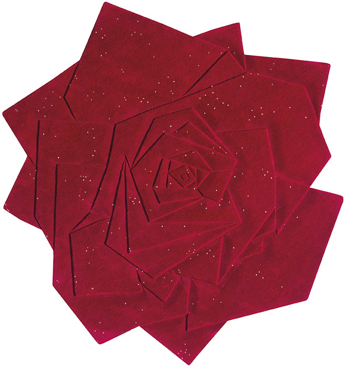 Rose Flower Indiaas handgeweven tapijt | Maat: 130 × 130 cm