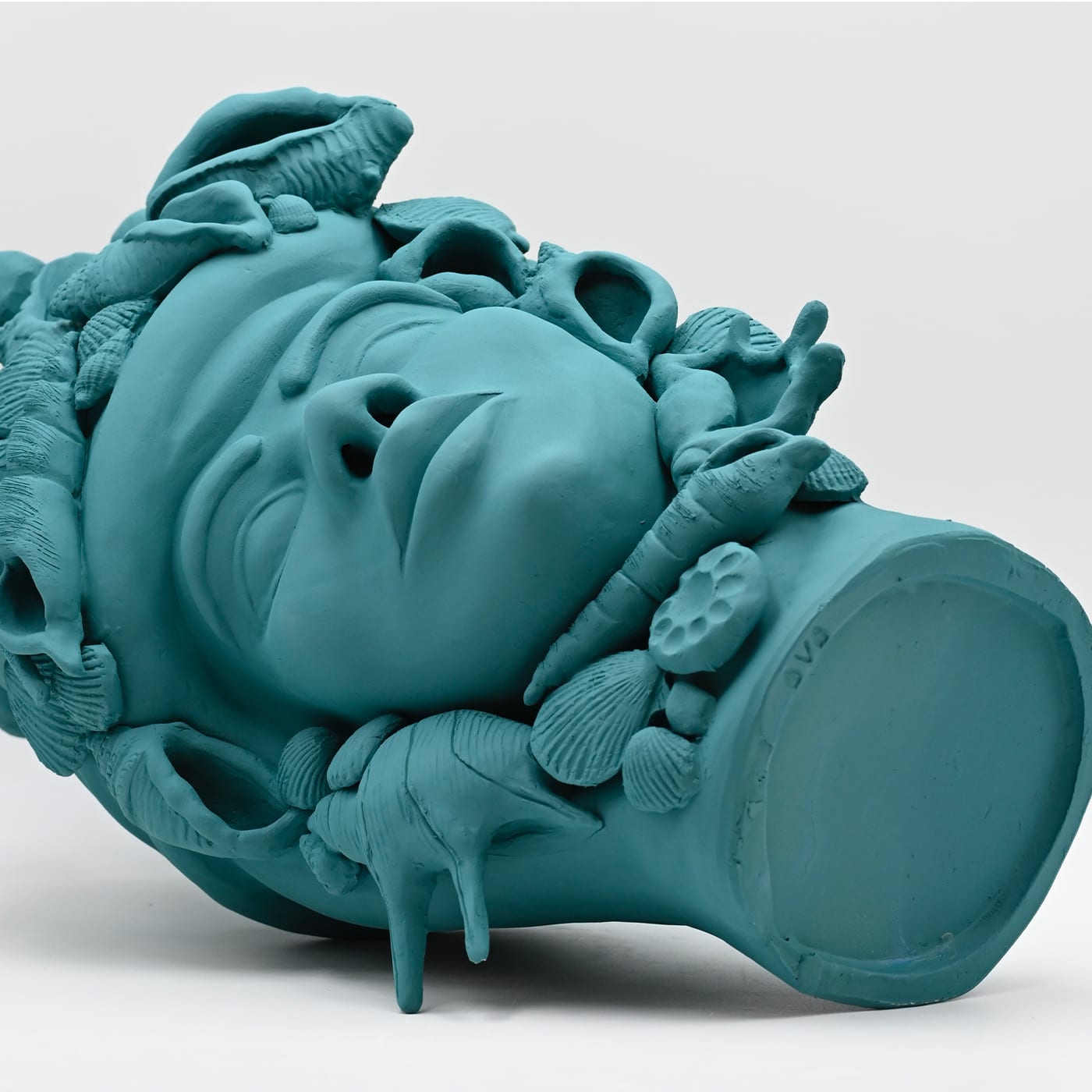Moor's Head teal handgemaakte sculptuur