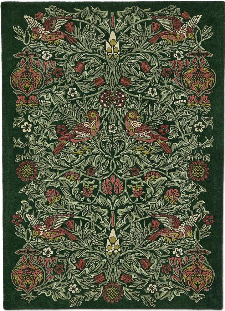 Bird tump groen wol tapijt | Maat: 140 × 200 cm