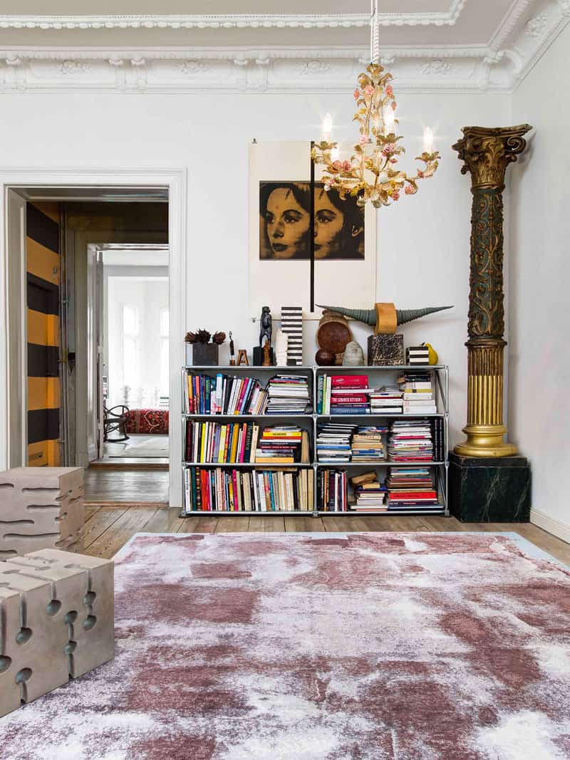 Mono luxe handgeknoopt vloerkleed