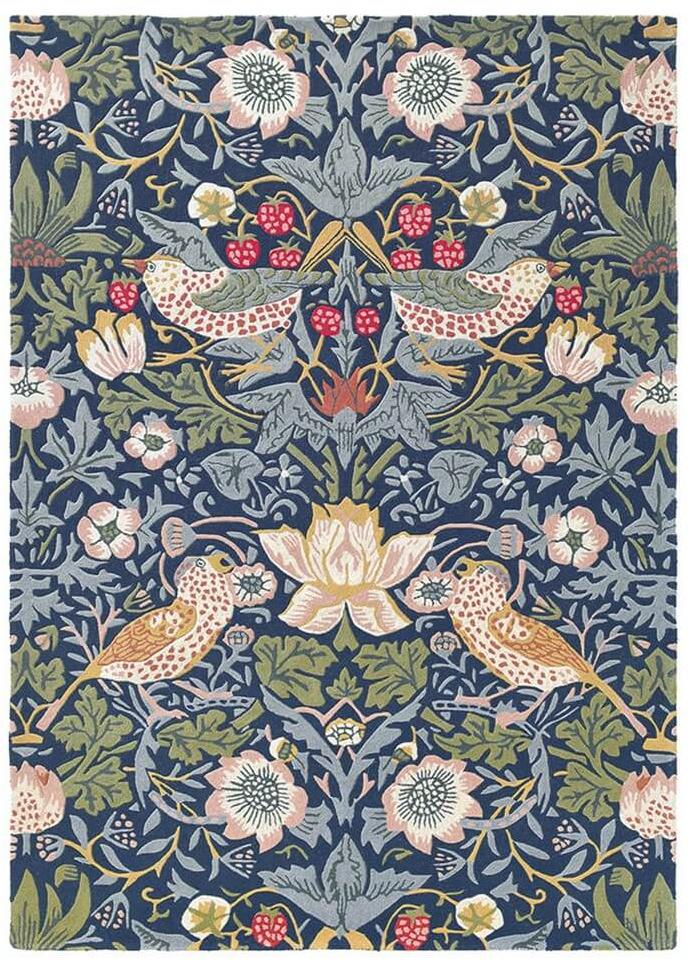 Strawberry thief indigo tapijt | Maat: 200 × 280 cm