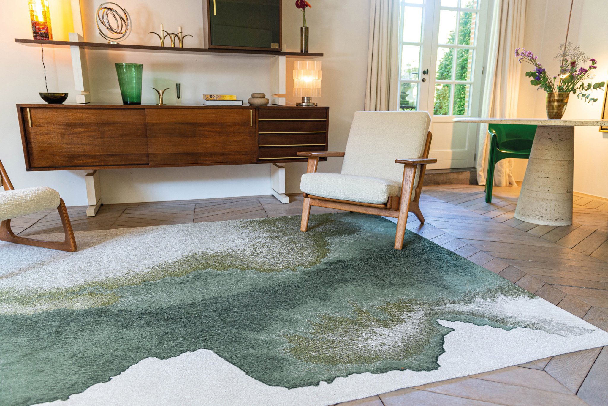 Palm Green tapijt | Maat: 140 × 200 cm