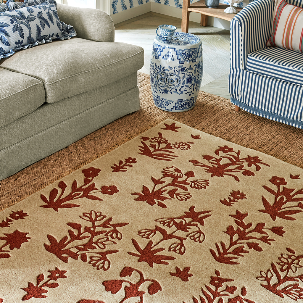Woodland glade linen/roestbruin tapijt | Maat: 140 × 200 cm