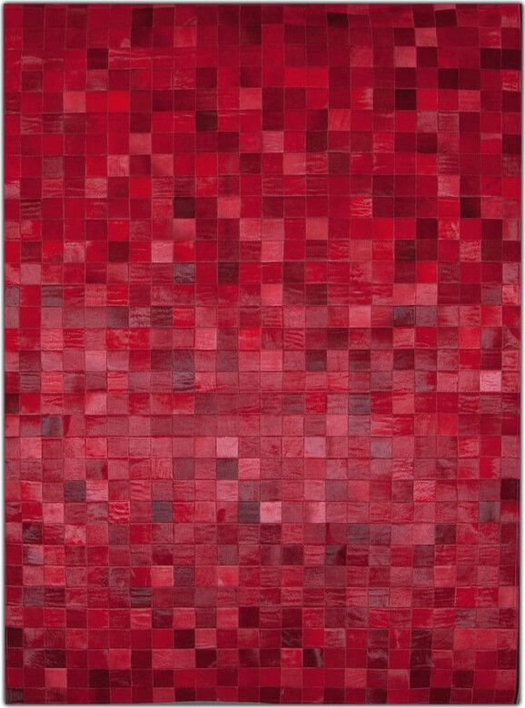 Mozaïek rood koeienhuid tapijt | Maat: 200 × 300 cm