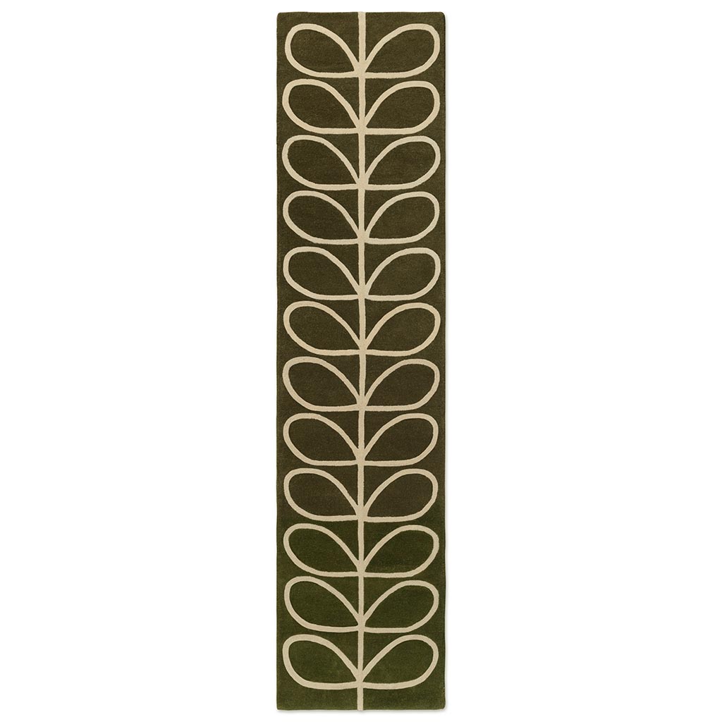 Linear Stem Runner Olive vloerkleed
