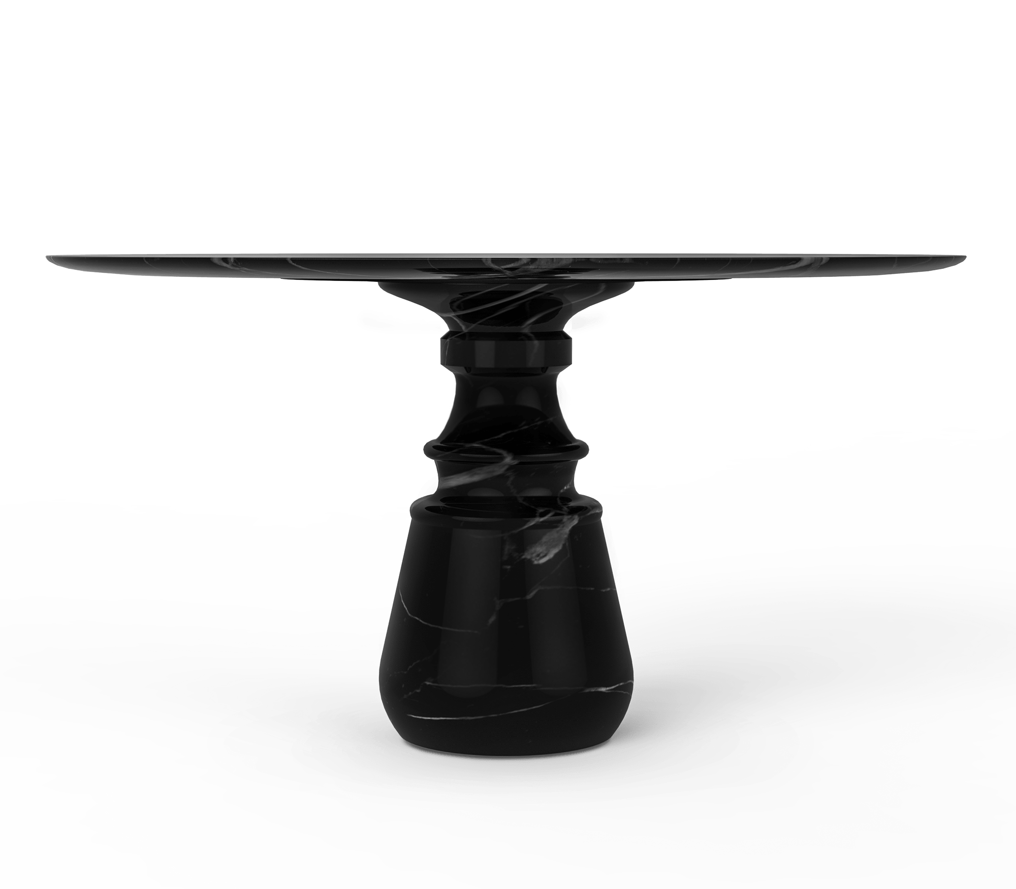 Obsidian ronde Nero Marquina eettafel