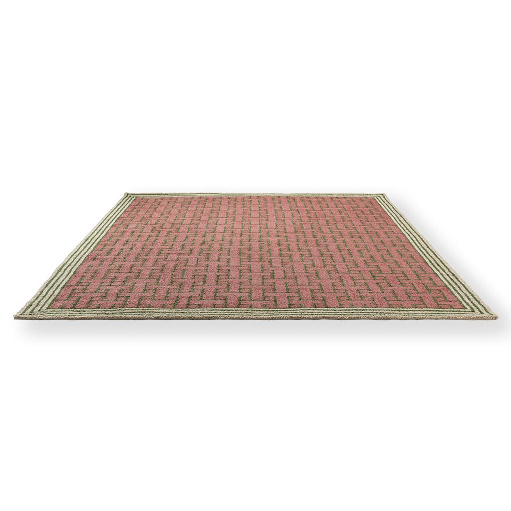 Monogram roze outdoor tapijt | Maat: 160 × 230 cm