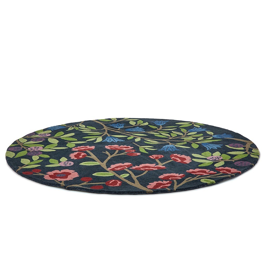 Foraging indigo rond tapijt | Maat: Ø 150 cm