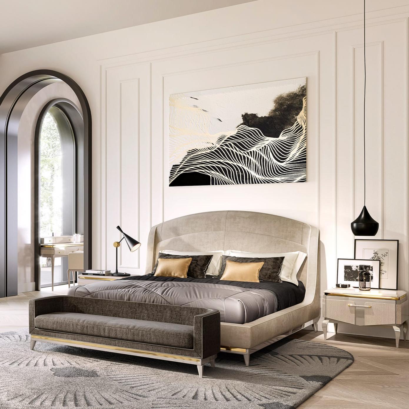 Eigentijds beige bed