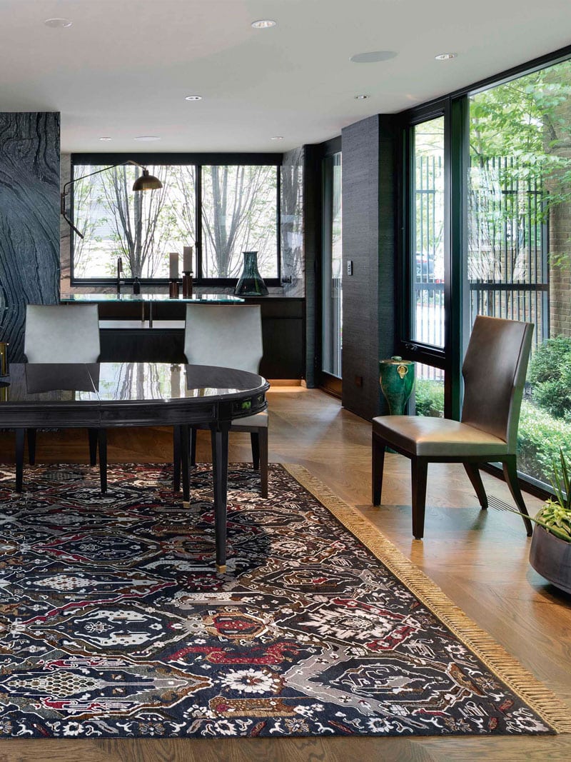 KavaBagh zwart handgemaakte luxe vloerkleed