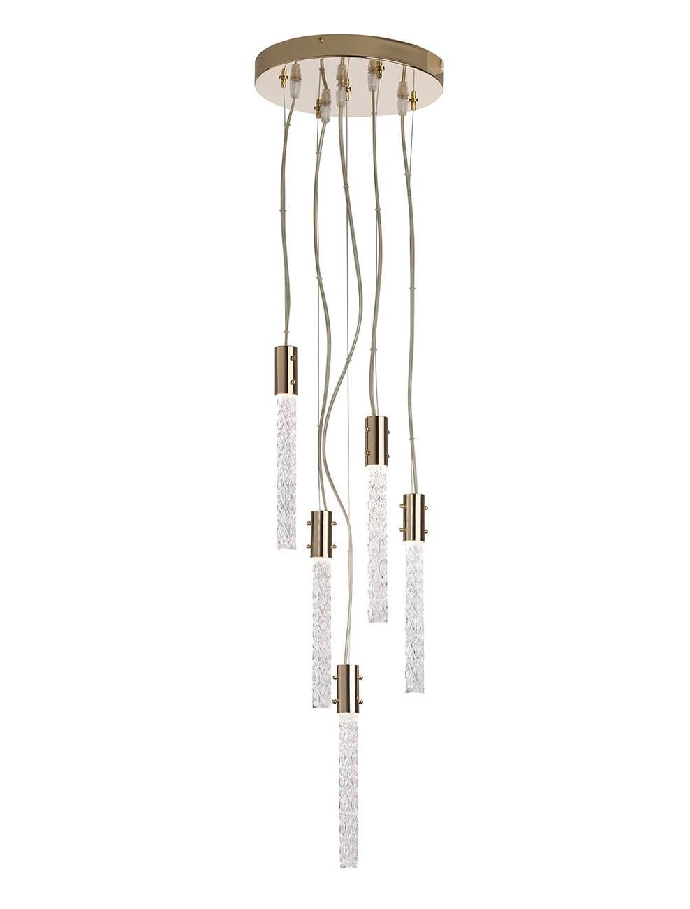 Gouden Kristallen Ruitvormige Hanglamp