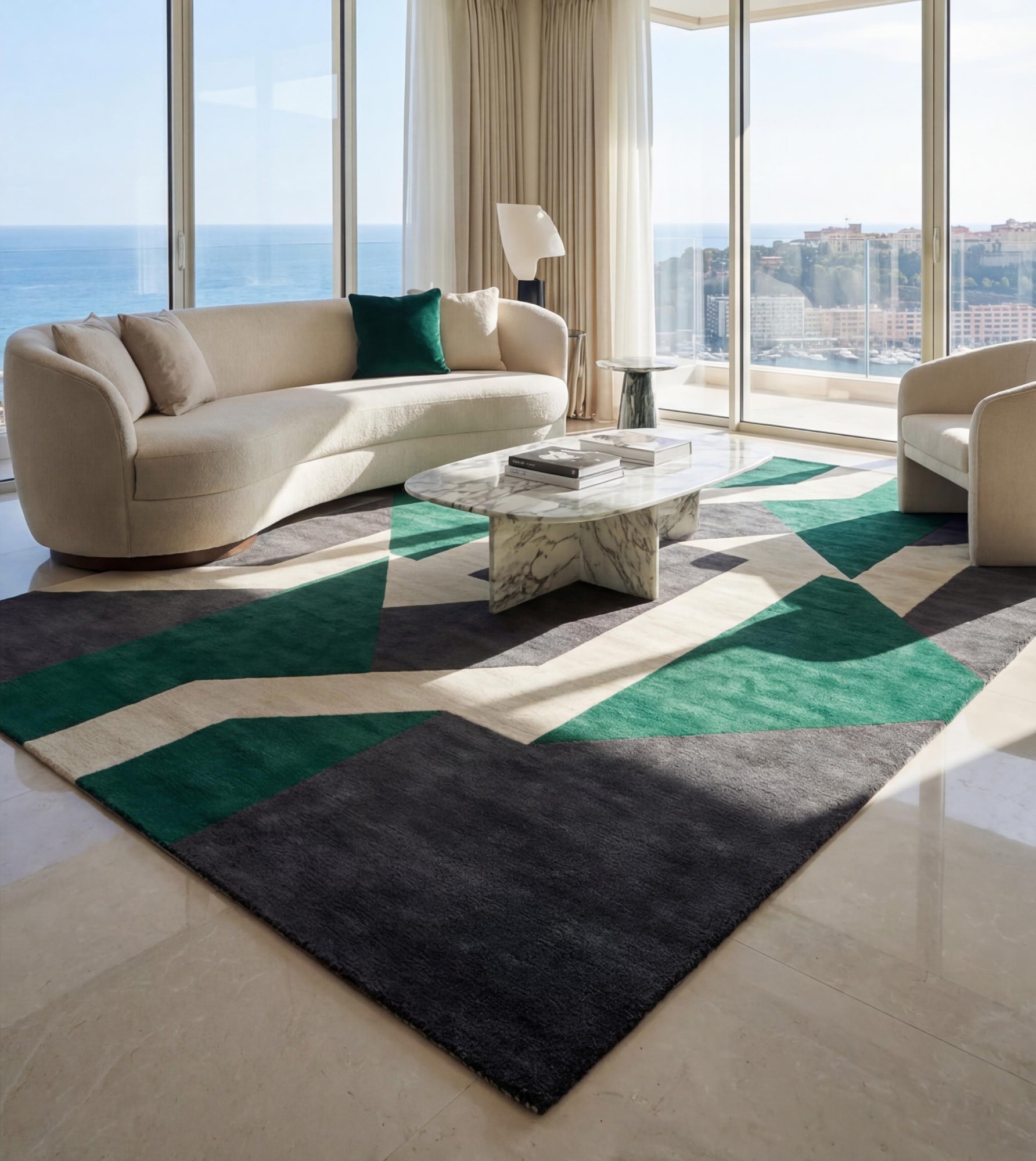 Interlocking Paths design vloerkleed | Maat: 240 × 340 cm