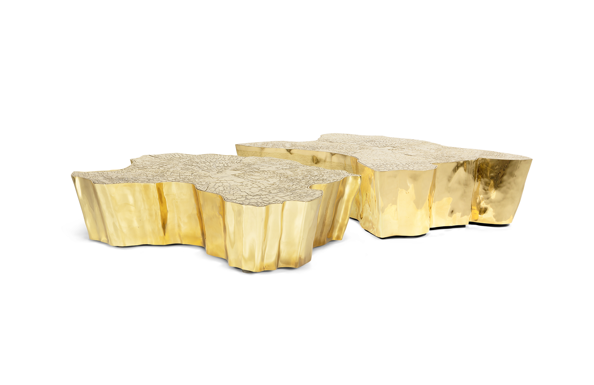 Paradise gouden salontafel | Afmetingen: B 123 × D 102 × H 30 cm