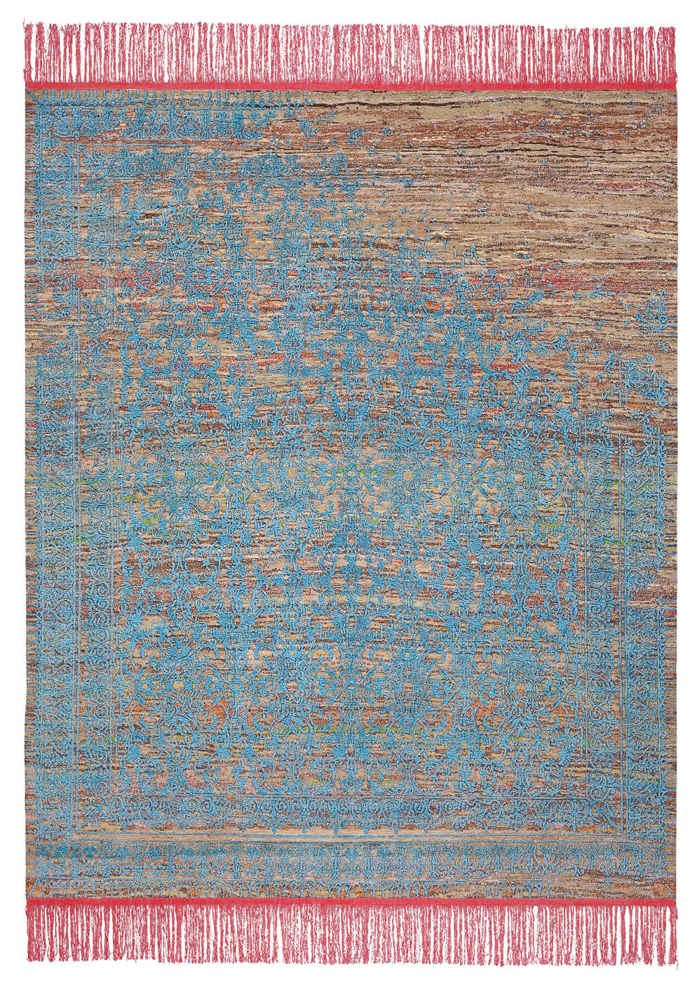 Ferrara radi rocked roze blauw tapijt | Maat: 500 × 600 cm