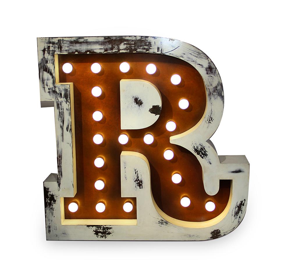 Radiant Letter R lamp
