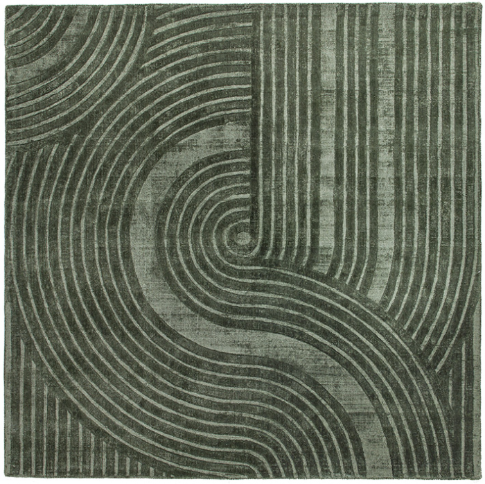 Modern designer Green tapijt | Maat: 200 × 200 cm
