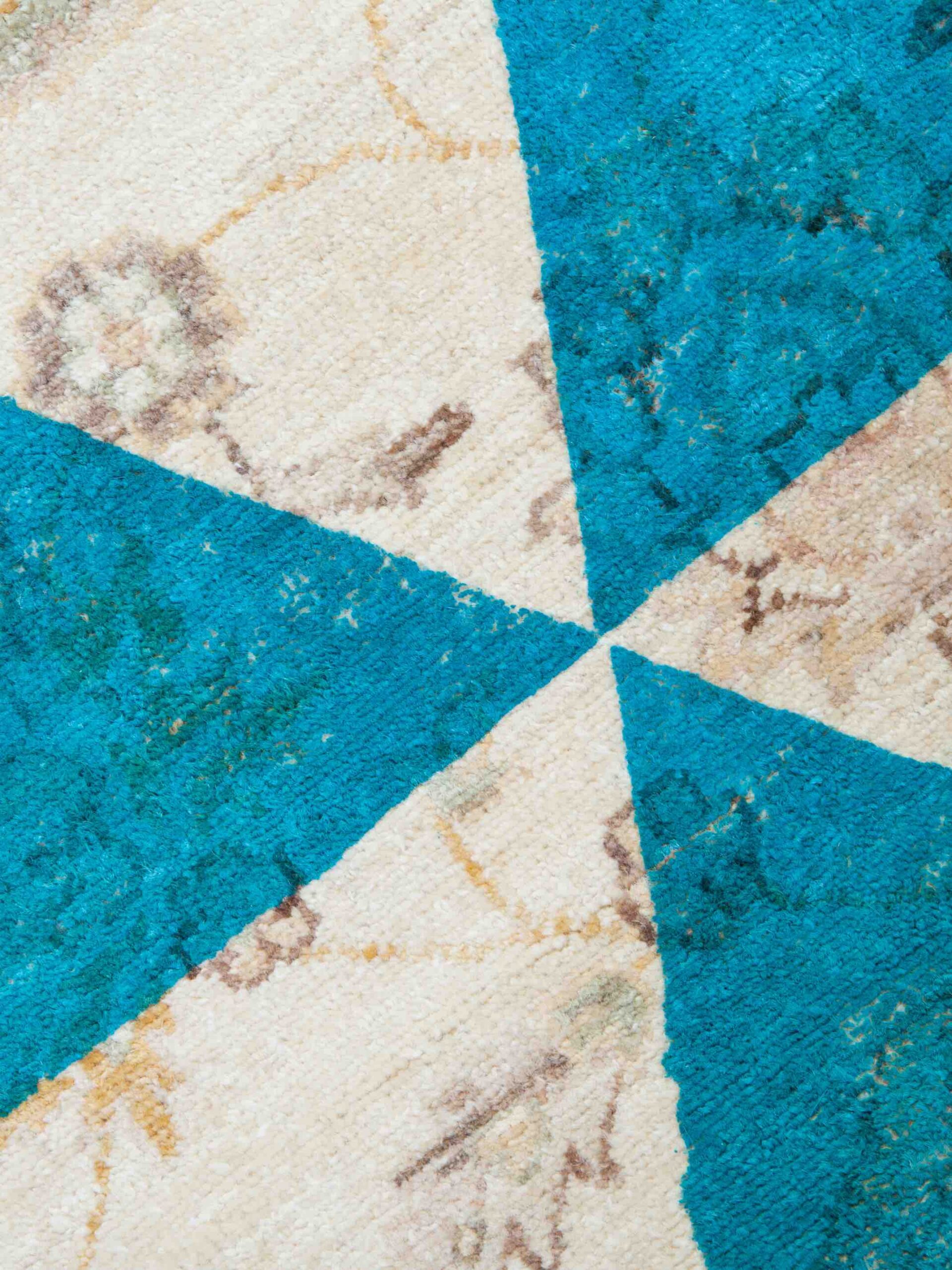 Dubbele laag blauw designer vloerkleed