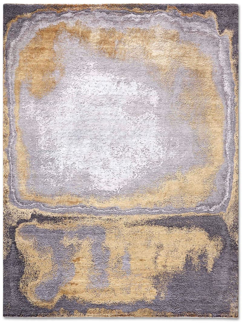 Gold on Grey handgeweven tapijt | Maat: 183 × 274 cm