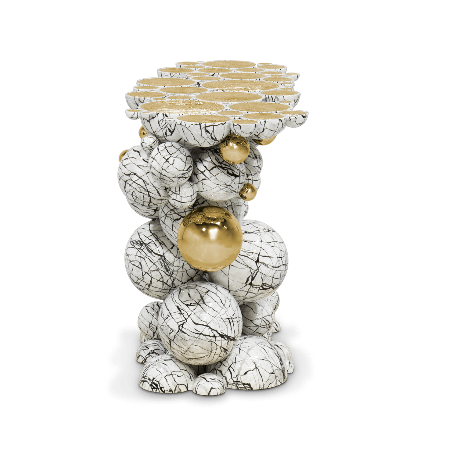 Orbit faux-marmer console