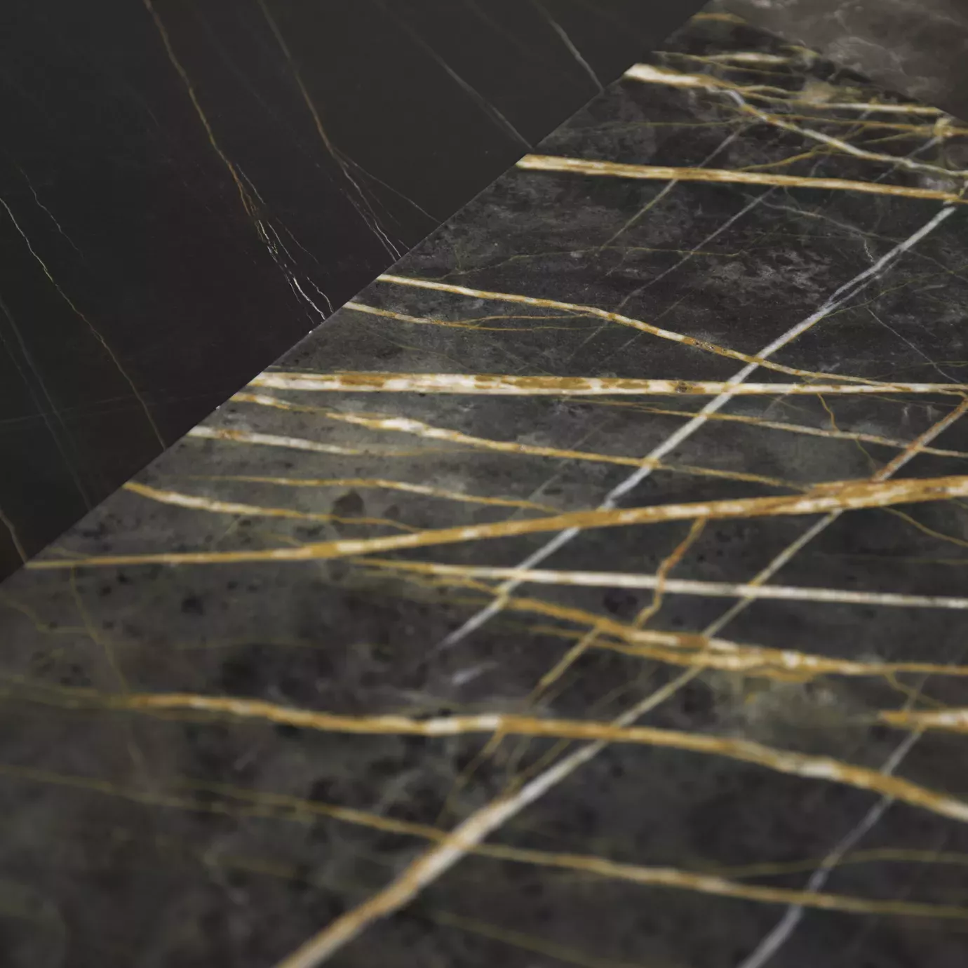 Decovita zwart en goud graniet eettafel