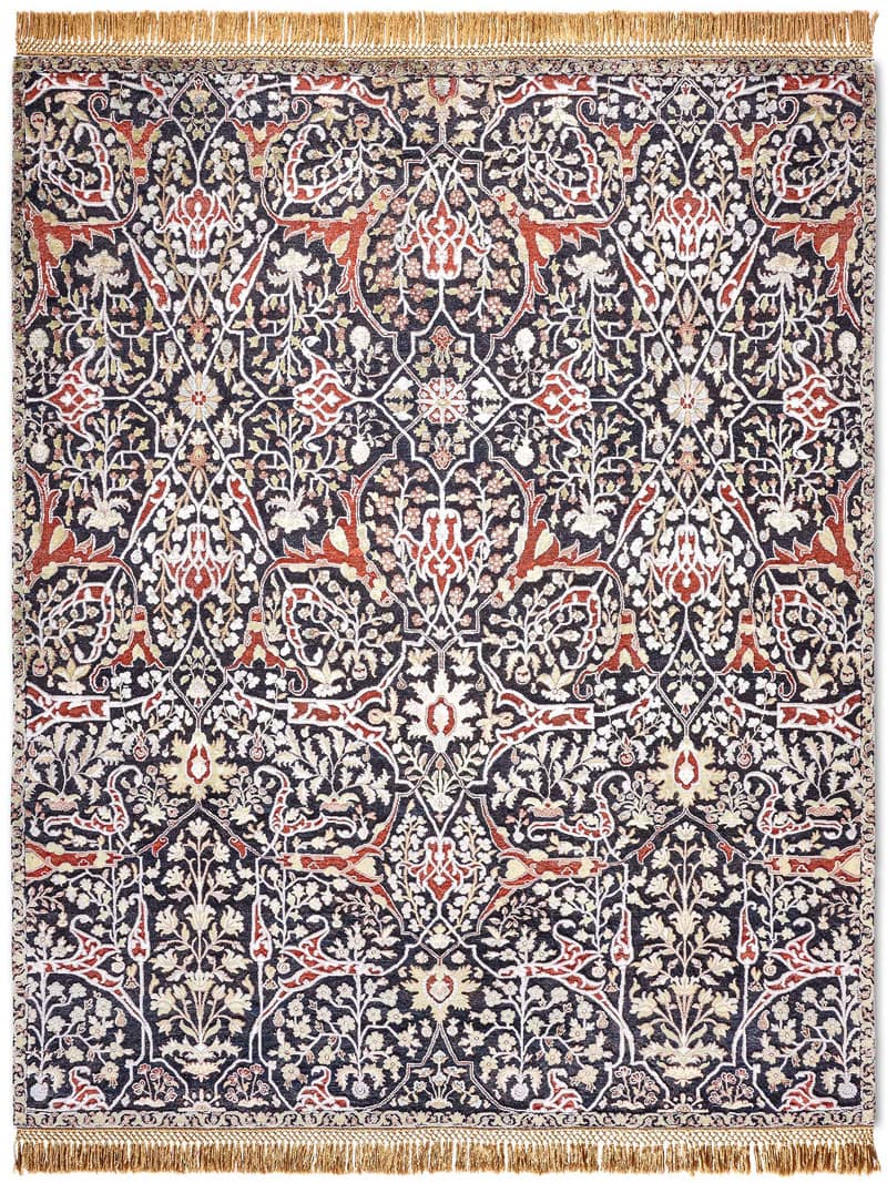 Teheran Blue handgemaakte luxe vloerkleed