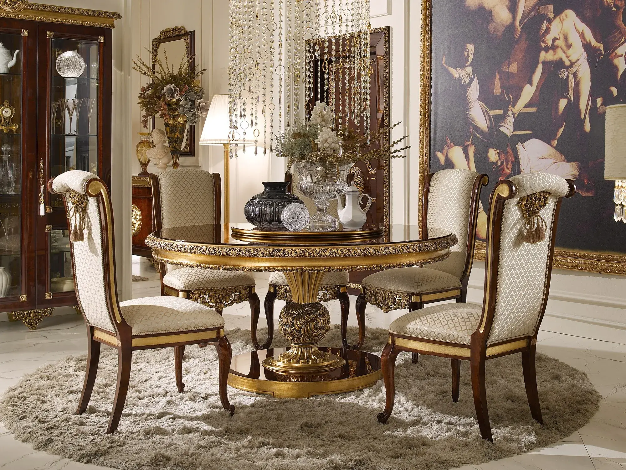 Italiaanse klassieke ronde eettafel