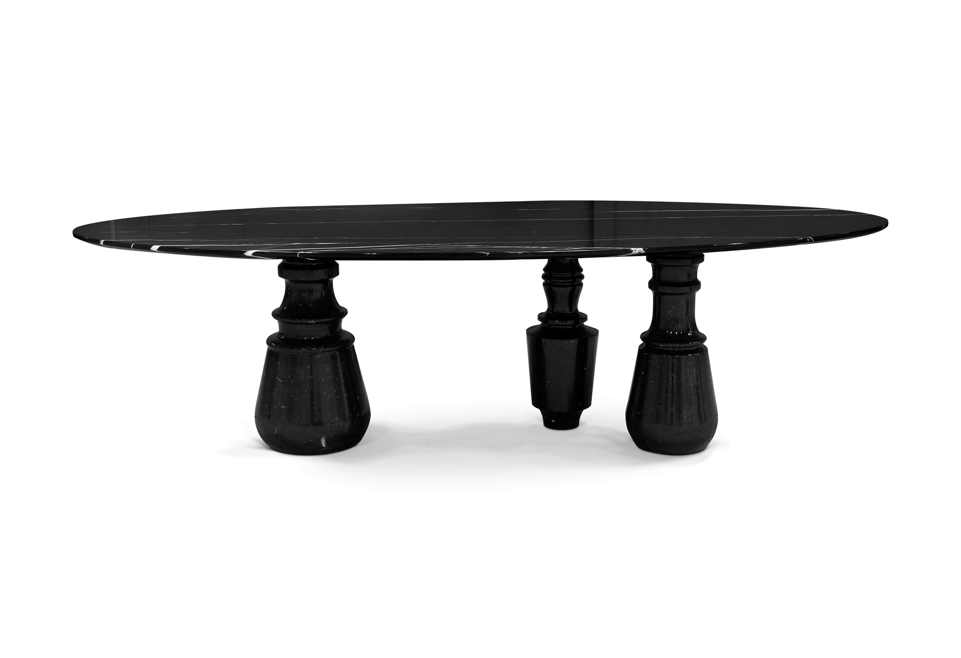 Obsidian ovale XL Nero Marquina eettafel