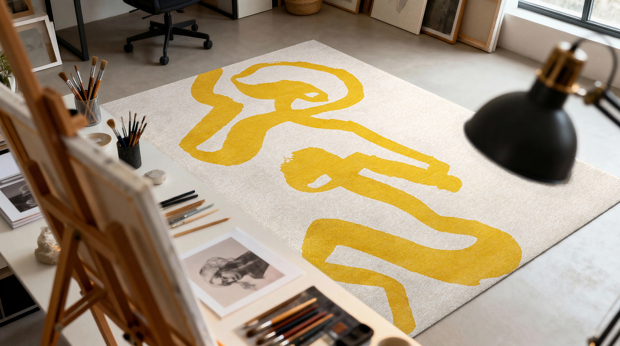 Ribonn Pure Yellow vloerkleed | Maat: 80 × 150 cm