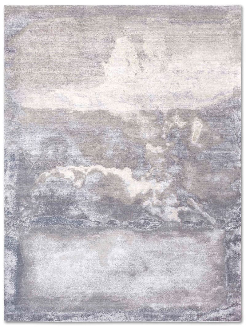 Clouds Light Grey handgemaakte luxe vloerkleed