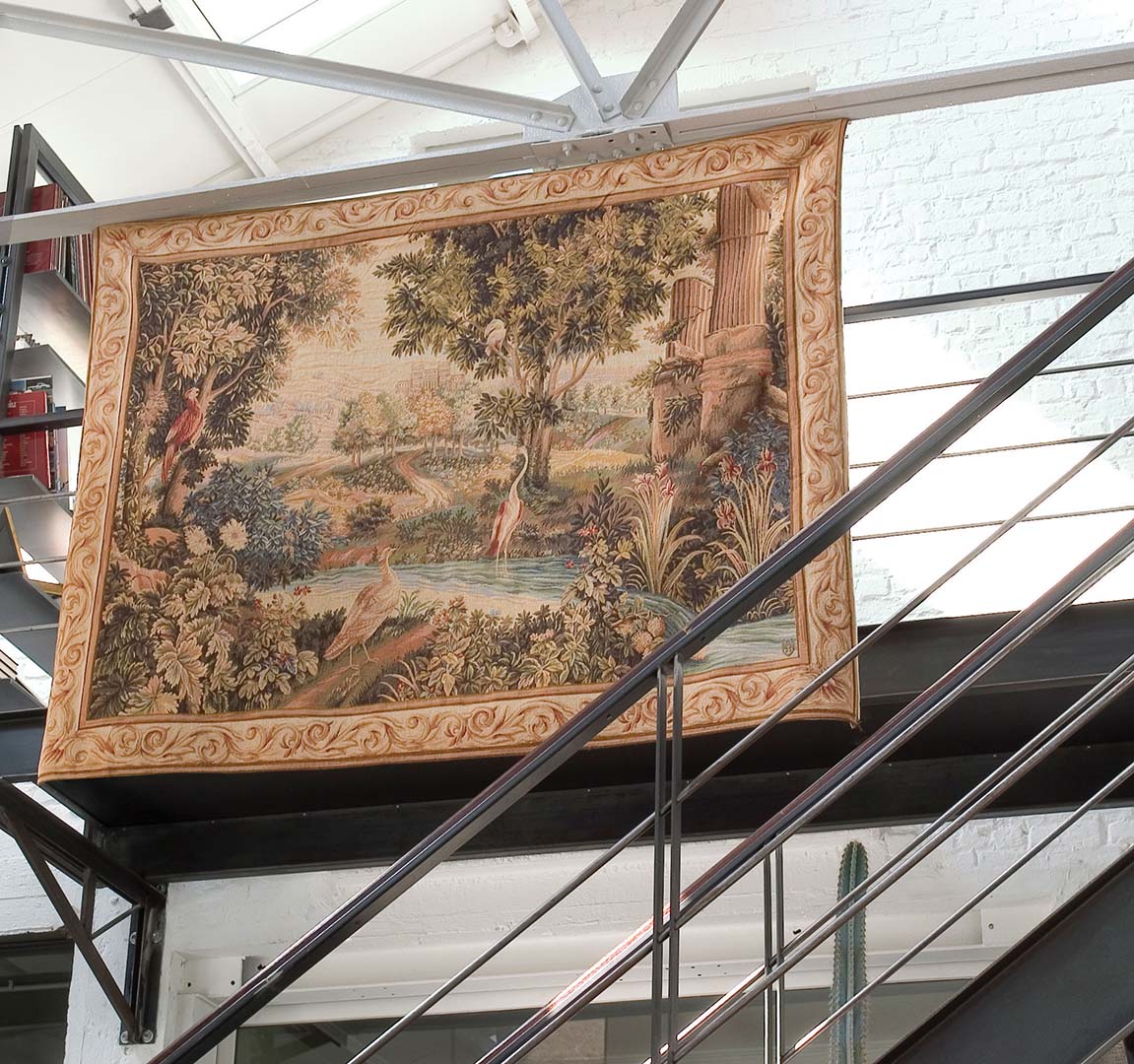 Horizontal Greenery with Birds wandtapijt