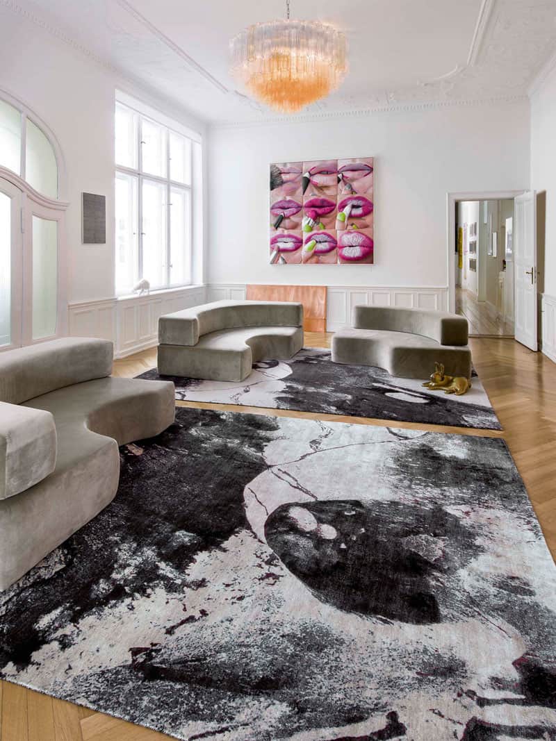 Zwart & wit handgeknoopt tapijt | Maat: 170 × 240 cm