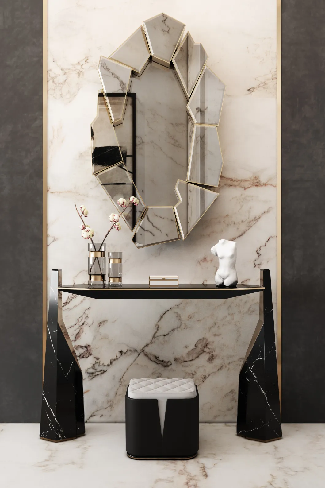 Shatter zilveren spiegel